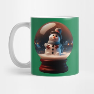 cute snowman inside a sphere glass for christmas Mug